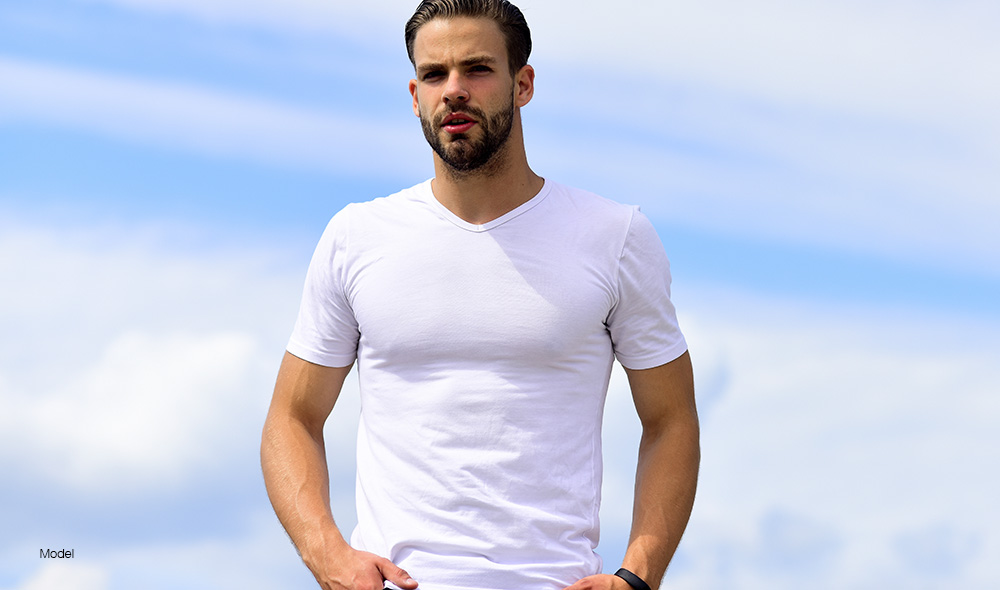 Fit man in a white shirt